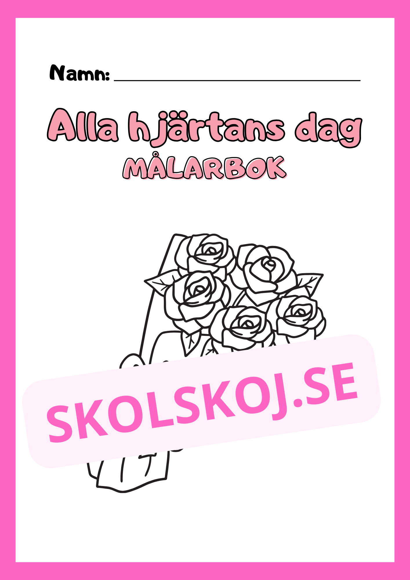 Målarbok - Alla hjärtans dag