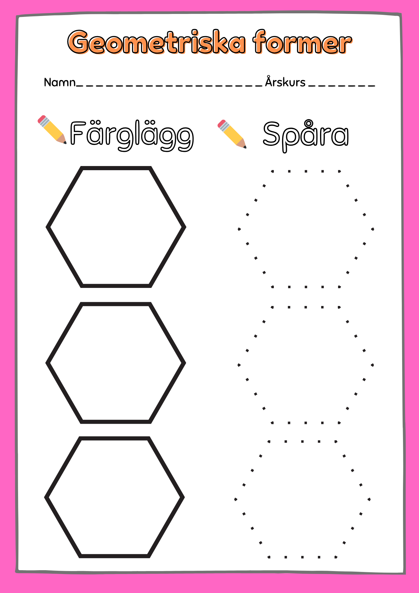 Enkel geometri – Stort paket - 77 sidor