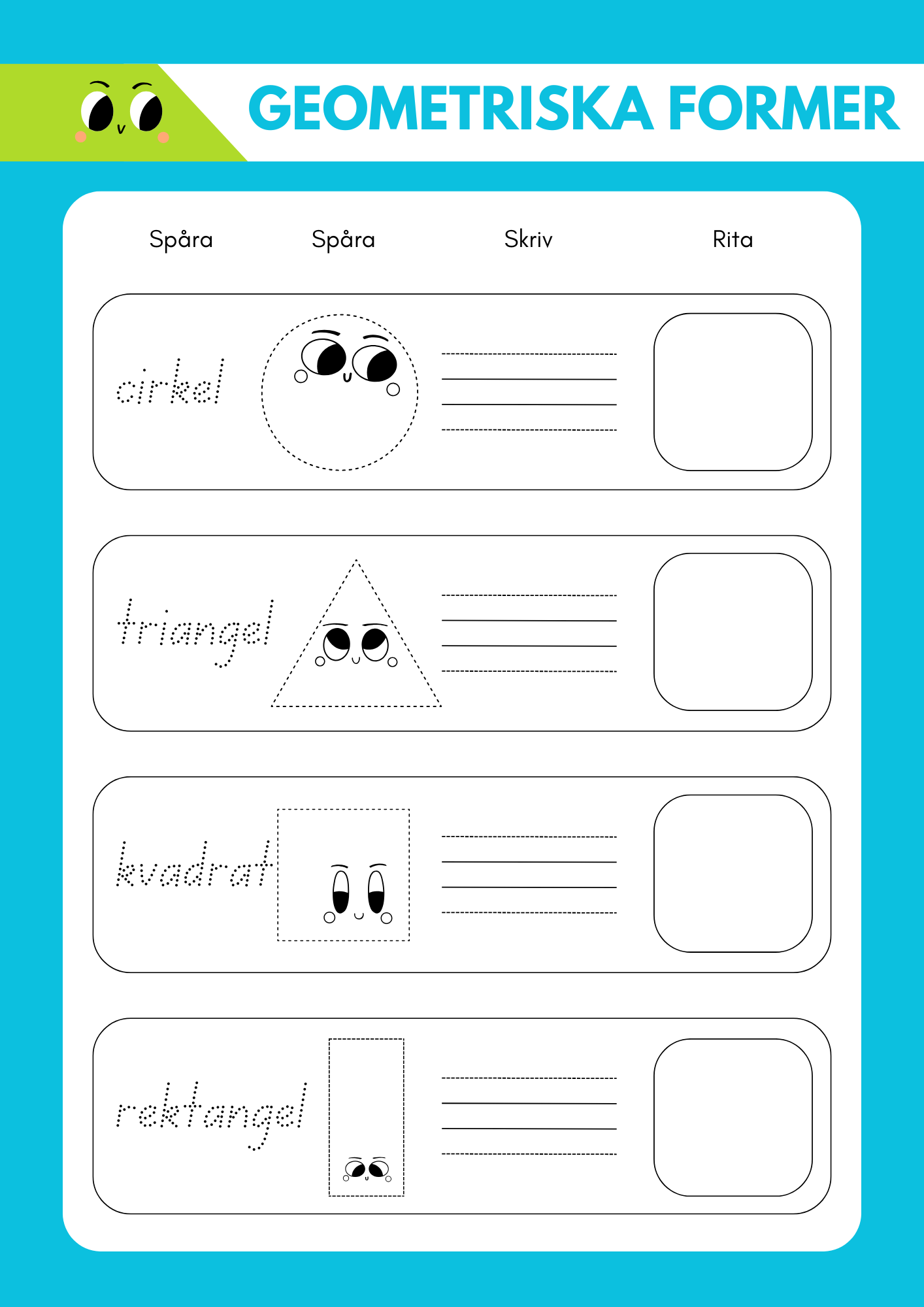 Enkel geometri – Stort paket - 77 sidor