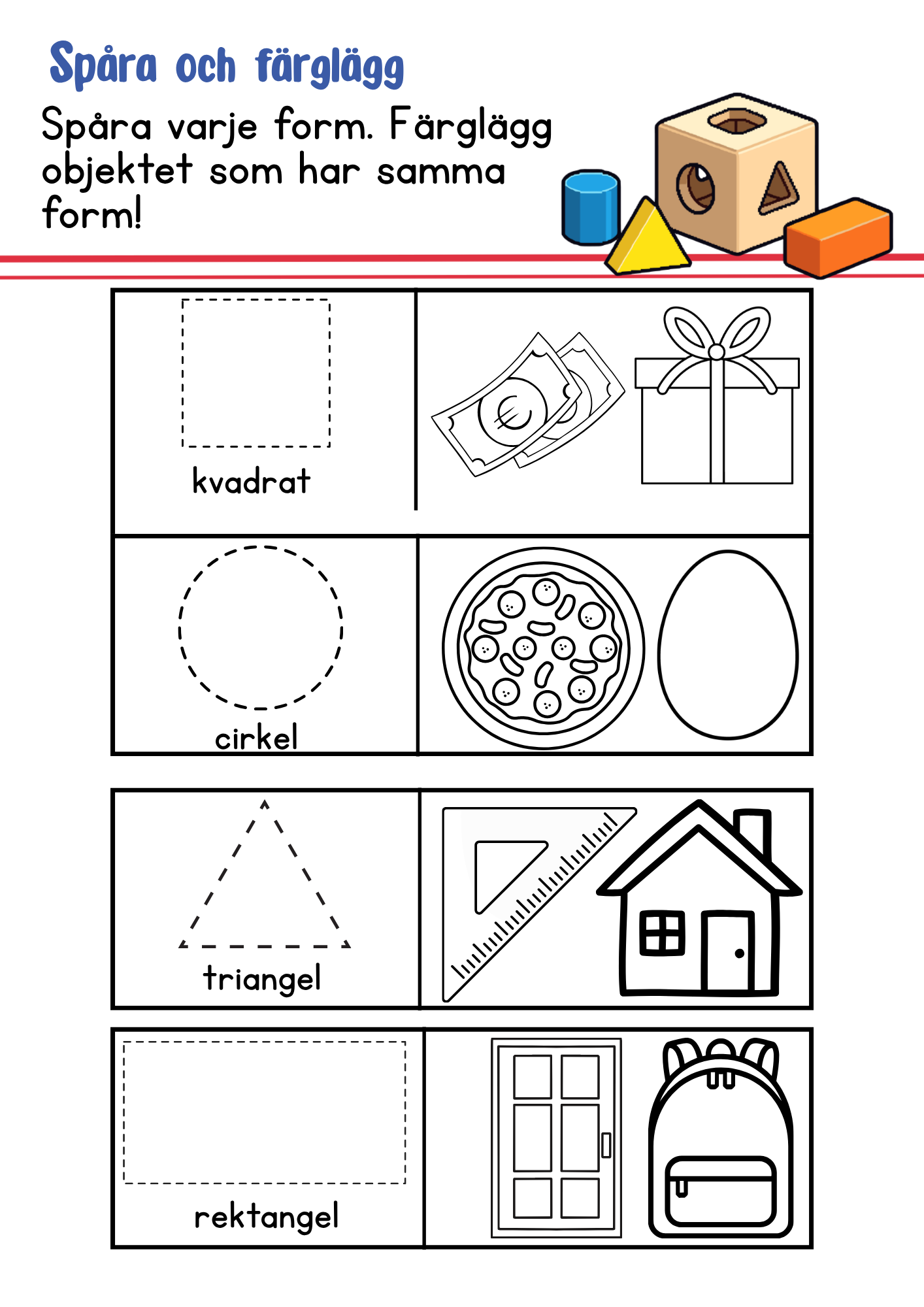 Enkel geometri – Stort paket - 77 sidor
