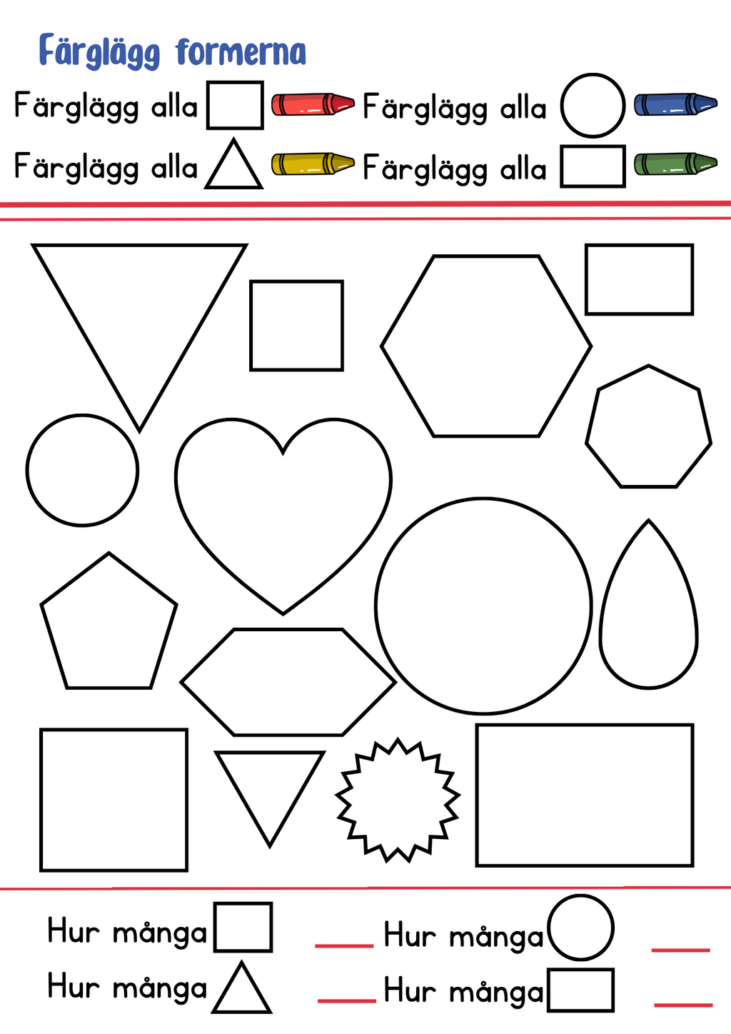 Enkel geometri – Stort paket - 77 sidor