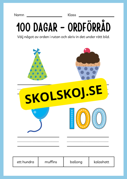100 dagar i skolan (Häfte 20 sidor)