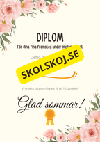 Diplom för skolavslutning – Förskoleklass till årskurs 9