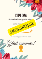 Diplom för skolavslutning – Förskoleklass till årskurs 9
