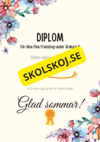 Diplom för skolavslutning – Förskoleklass till årskurs 9