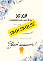 Diplom för skolavslutning – Förskoleklass till årskurs 9