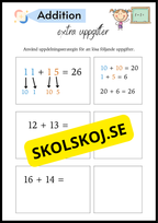 Addition med tvåsiffriga tal - Extra uppgifter