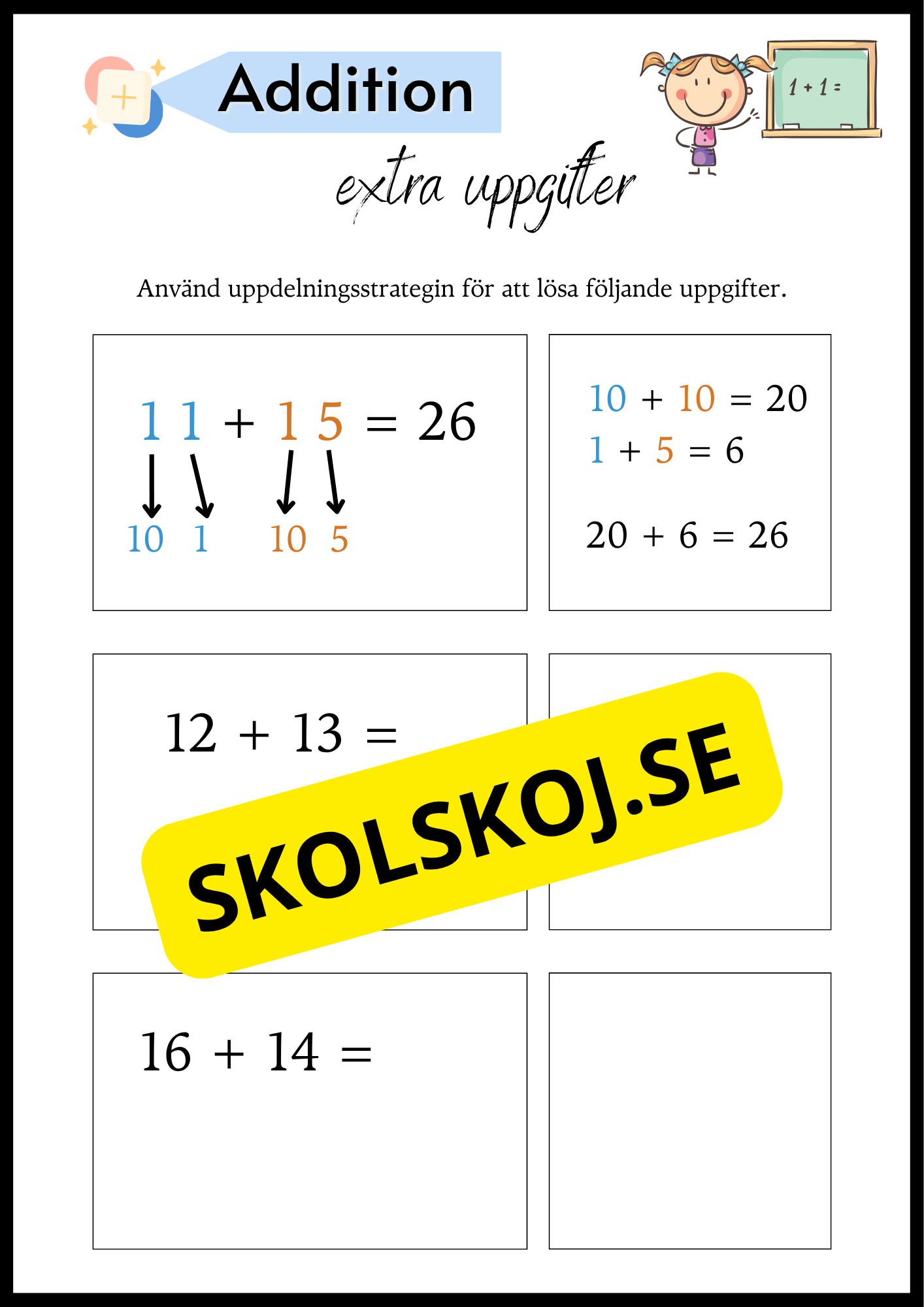Addition med tvåsiffriga tal - Extra uppgifter