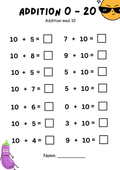 Addition 0 - 20 med tiotalsövergång