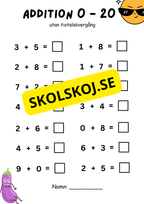 Addition 0 - 20 med tiotalsövergång