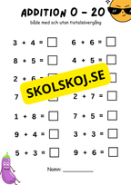 Addition 0 - 20 med tiotalsövergång