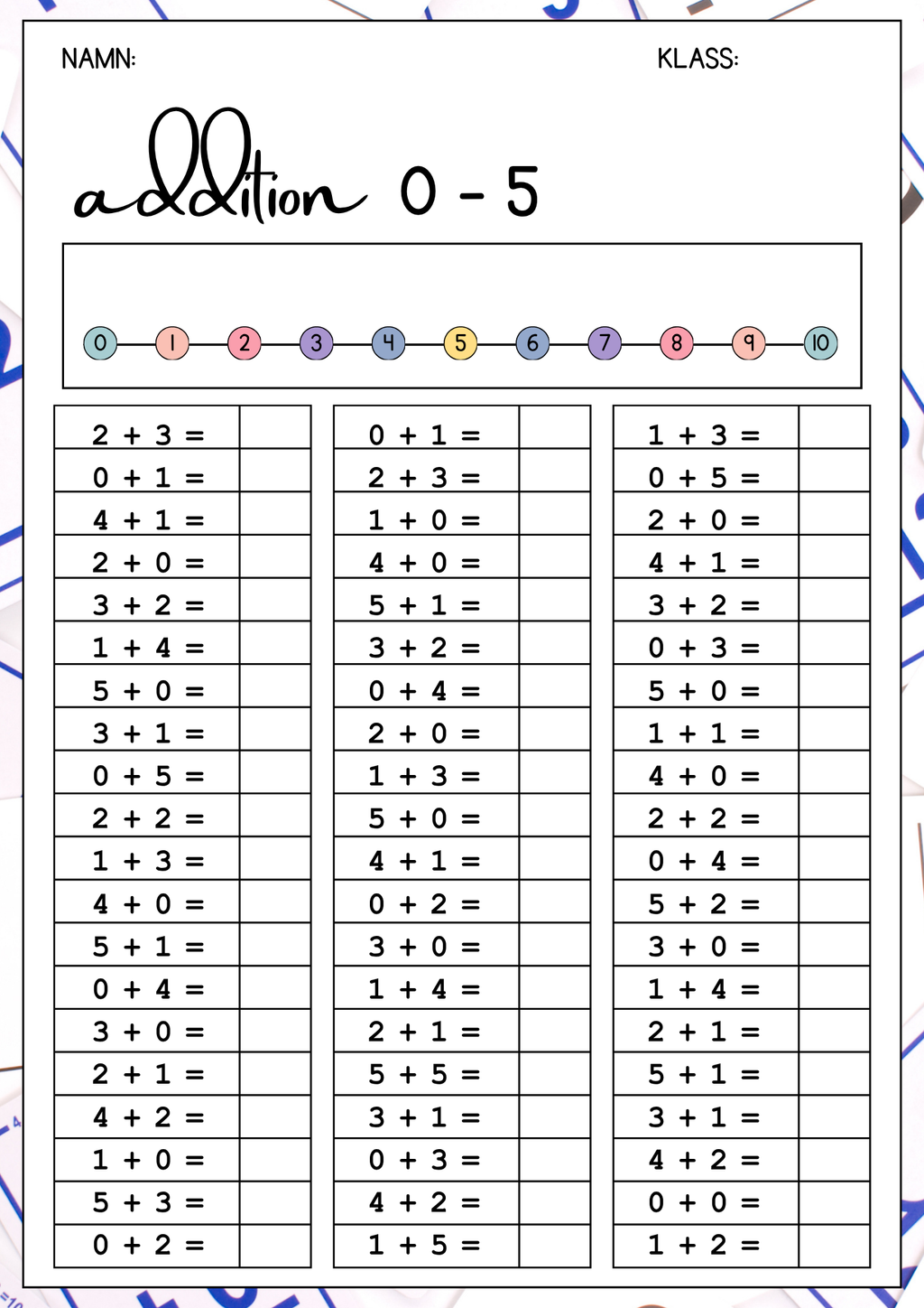 Addition 0 - 30