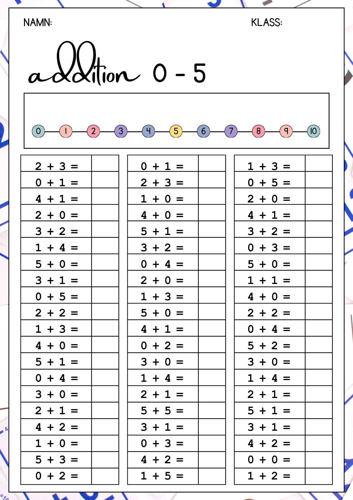 Addition 0 - 30