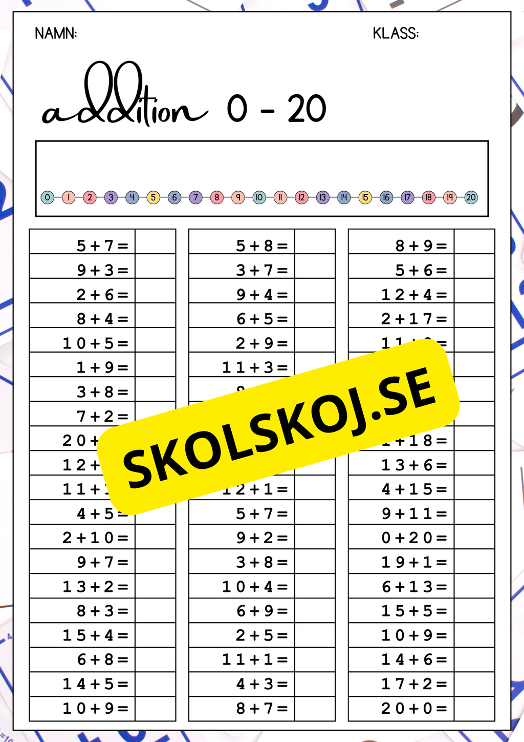 Addition 0 - 30