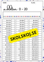 Addition 0 - 30
