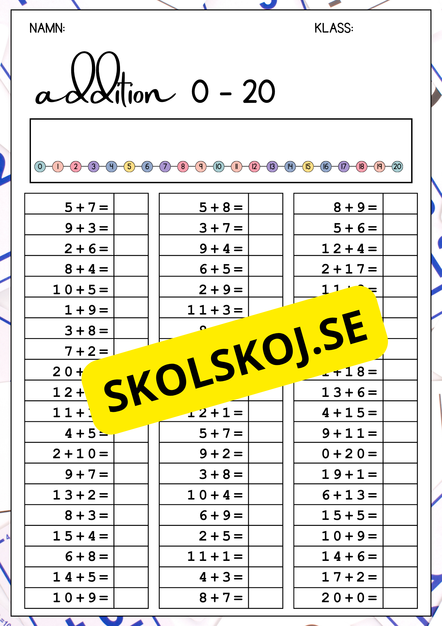 Addition 0 - 30