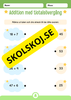 Addition med tiotalsövergång