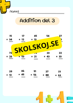 Uppställning addition 0 - 1000