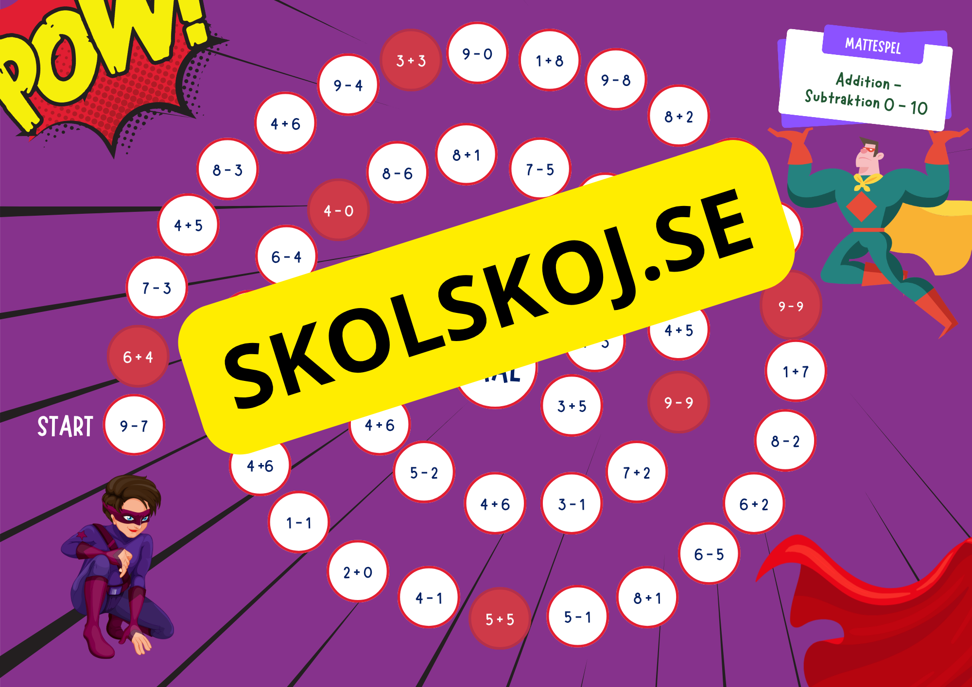 Addition och subtraktion - Mattespel