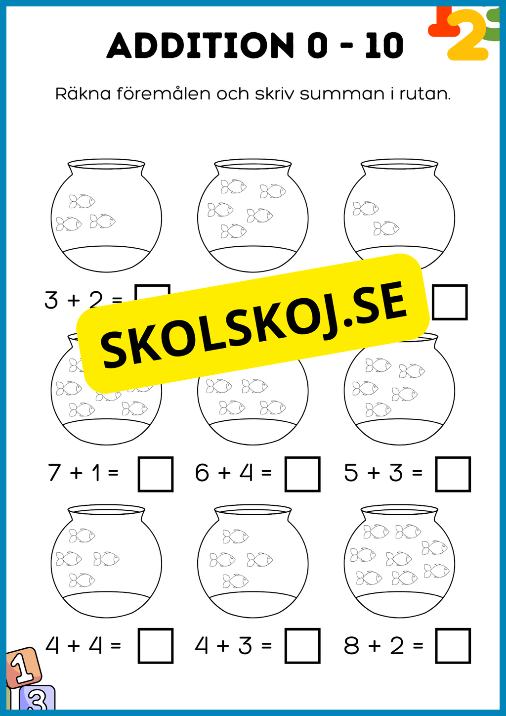 Addition och subtraktion 0 - 10