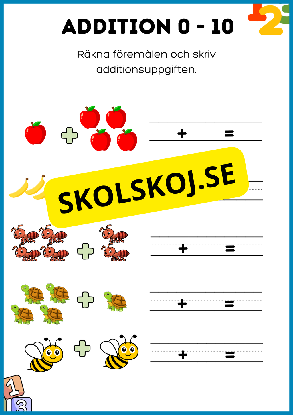 Addition och subtraktion 0 - 10
