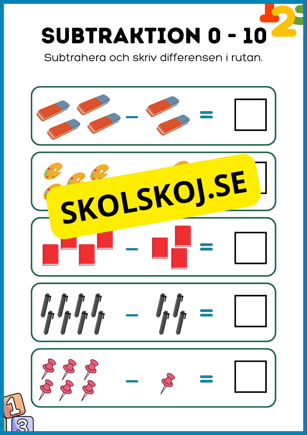 Addition och subtraktion 0 - 10
