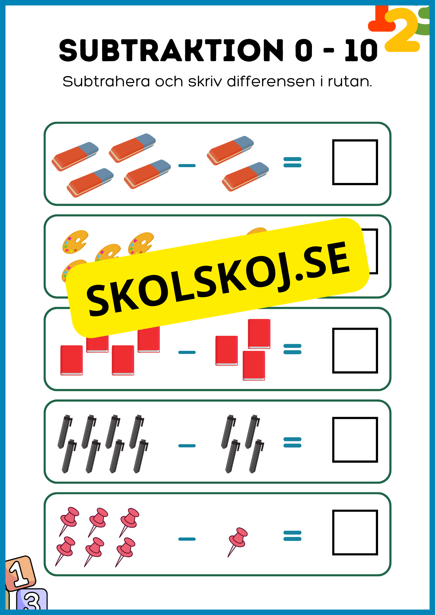 Addition och subtraktion 0 - 10