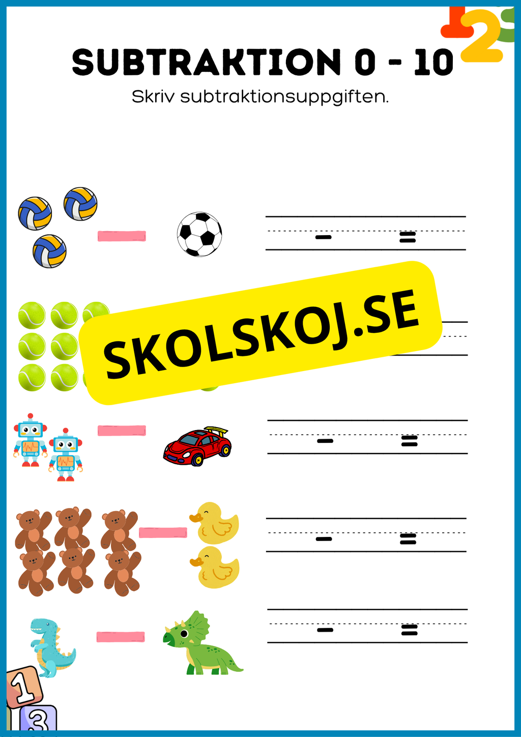 Addition och subtraktion 0 - 10