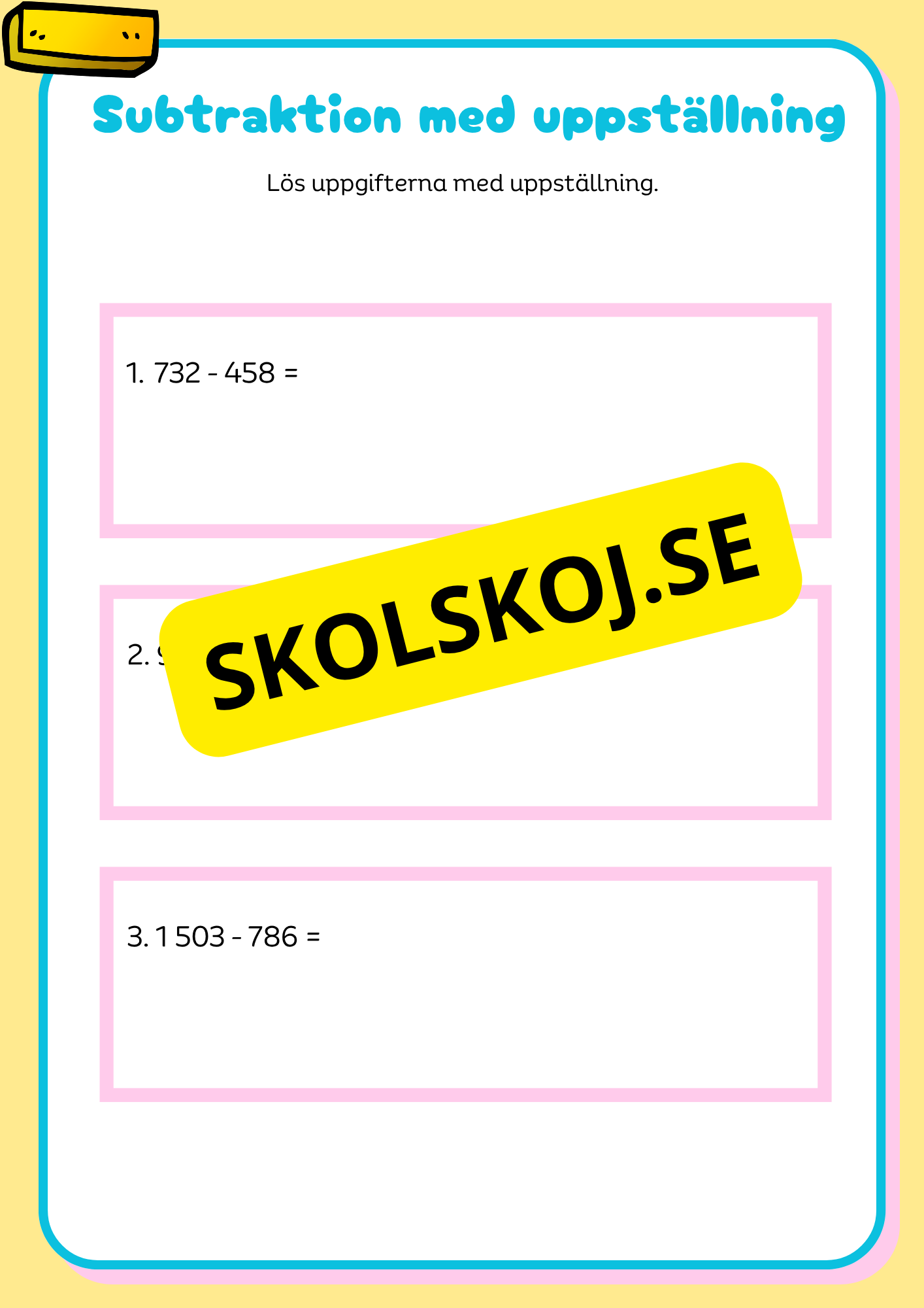 Problemlösning - Addition och subtraktion med uppställning