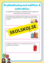 Problemlösning - Addition och subtraktion med uppställning