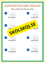 Addition och subtraktion med växling uppställning