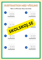 Addition och subtraktion med växling uppställning
