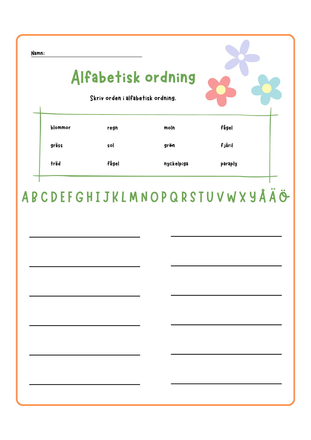 Alfabetisk ordning