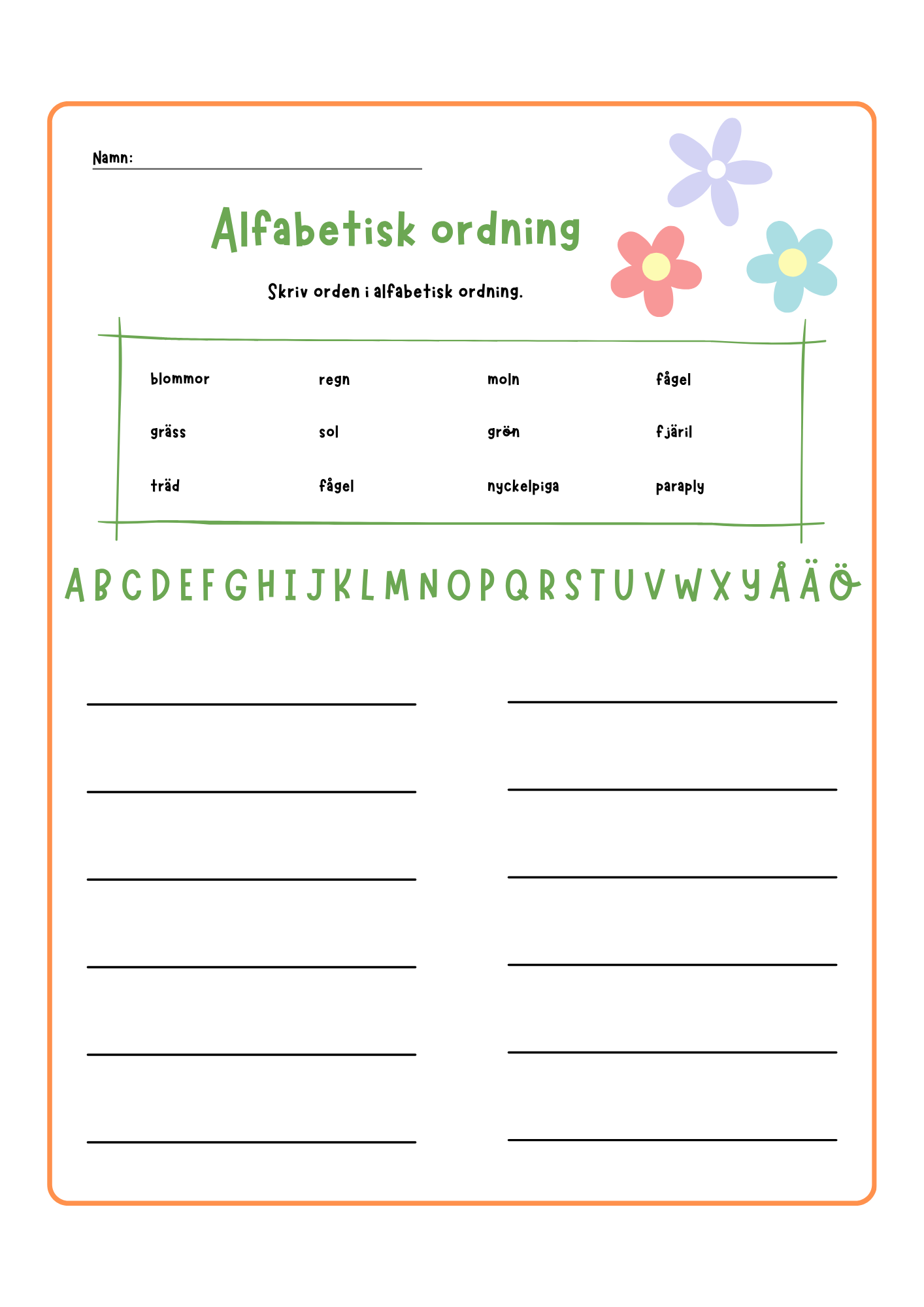 Alfabetisk ordning