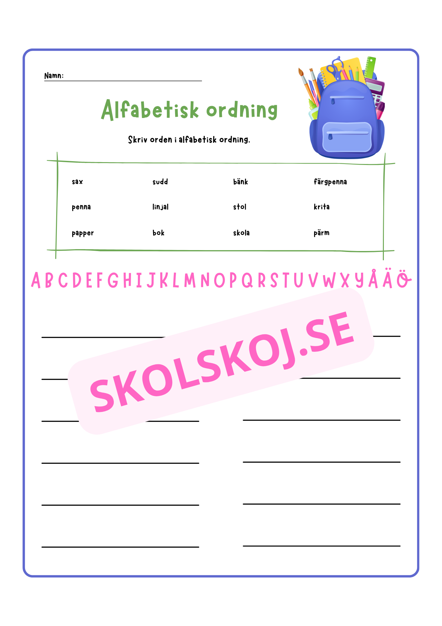 Alfabetisk ordning