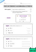 Algebraiska uttryck – årskurs 7–9 + Facit