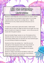 Allt om maneter - Läsförståelse - Årskurs 3
