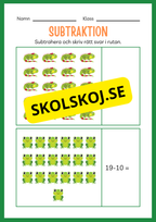 Arbetsbok subtraktion - Förskoleklass - Årskurs 3 (20 sidor)