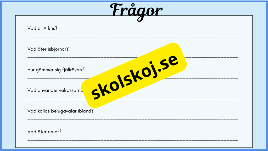 Arktiska djur - Fakta + frågor