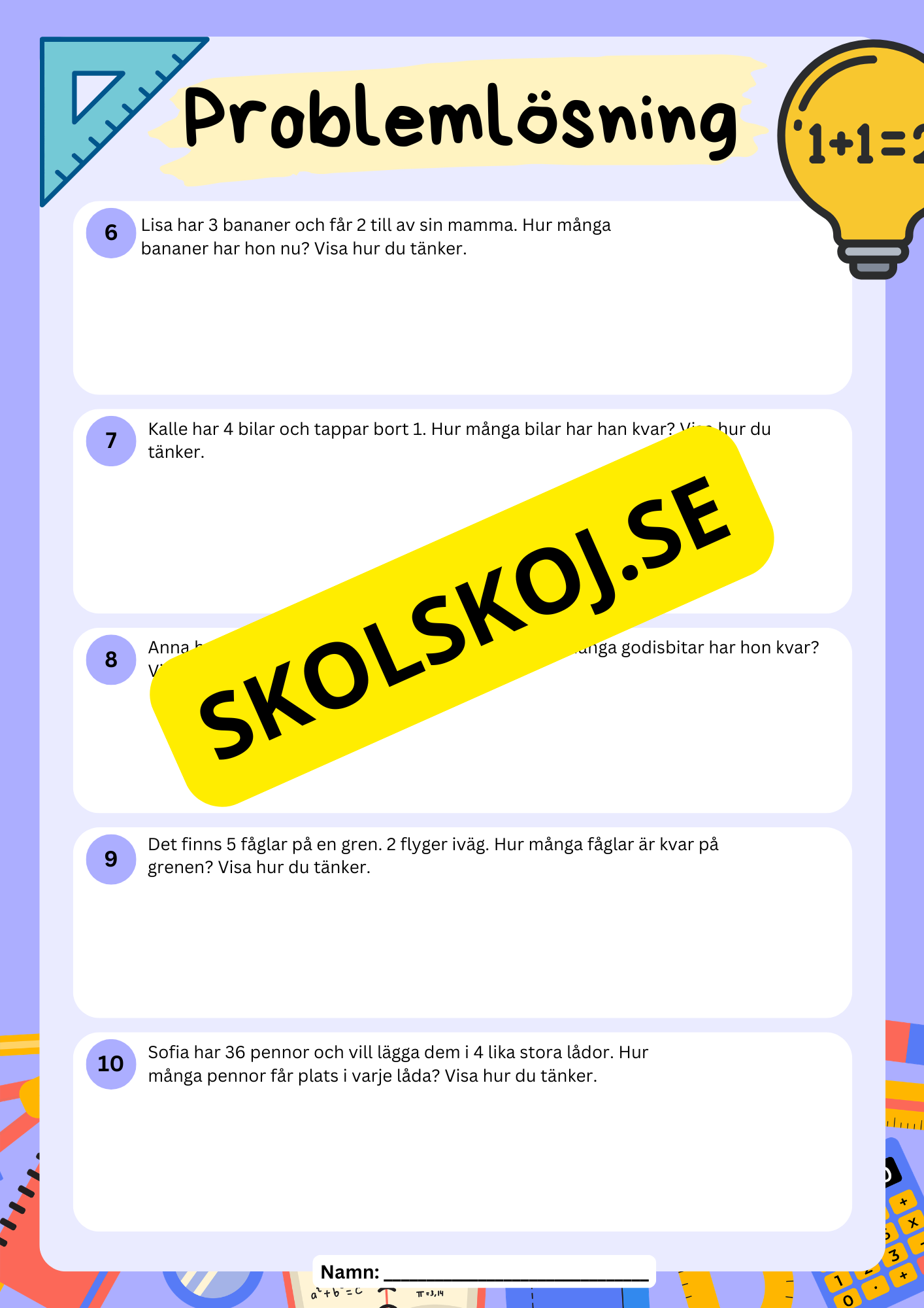 Årskurs 1 - 2 - Problemlösning