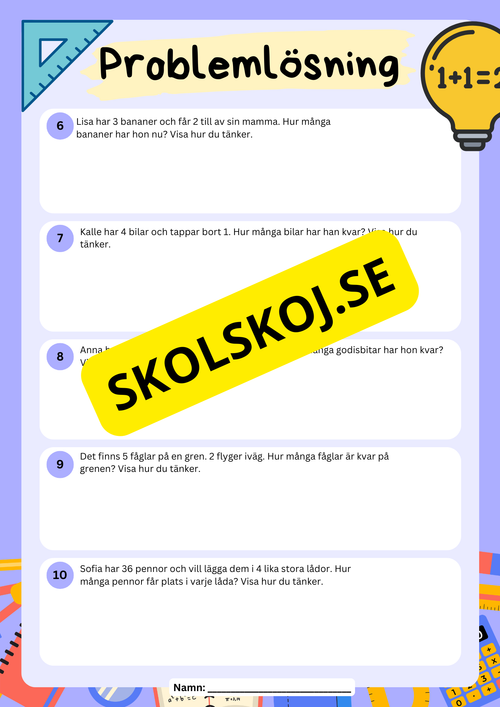 Årskurs 1 - 2 - Problemlösning