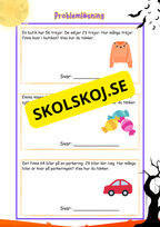 Årskurs 3 - Problemlösning - Addition och subtraktion