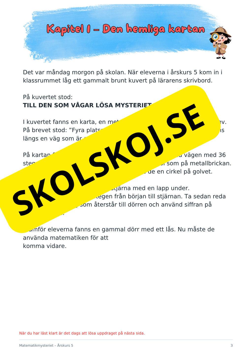 Matematikmysteriet – Problemlösning för årskurs 5