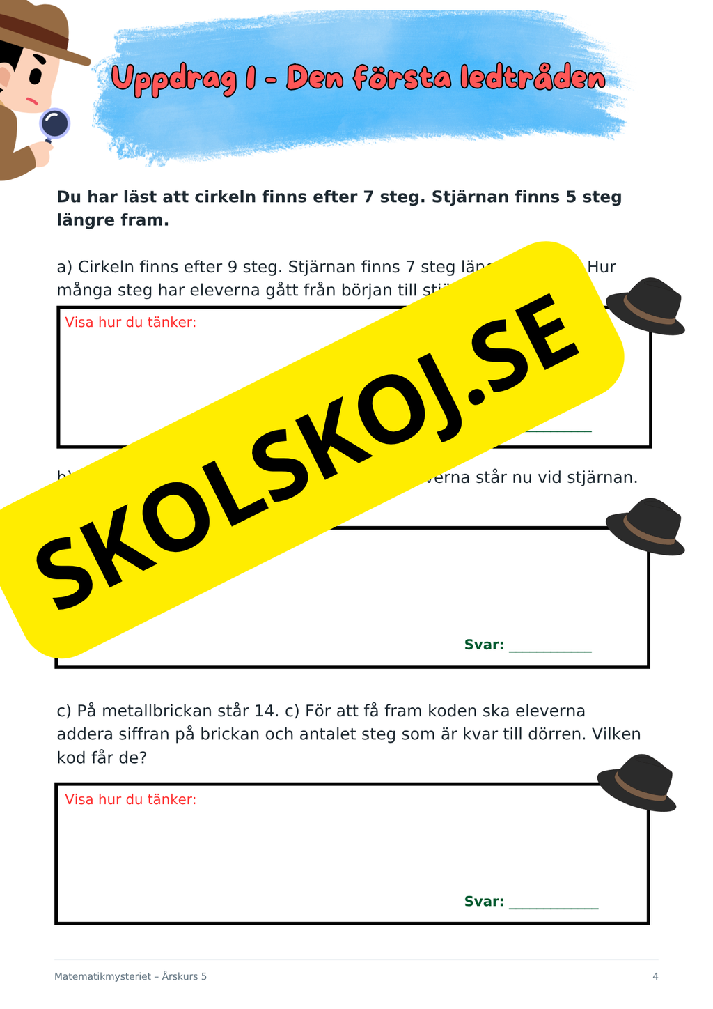 Matematikmysteriet – Problemlösning för årskurs 5