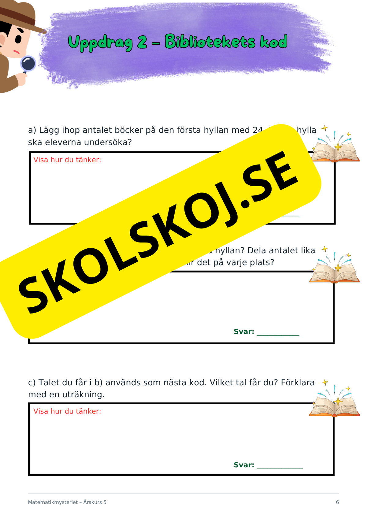 Matematikmysteriet – Problemlösning för årskurs 5