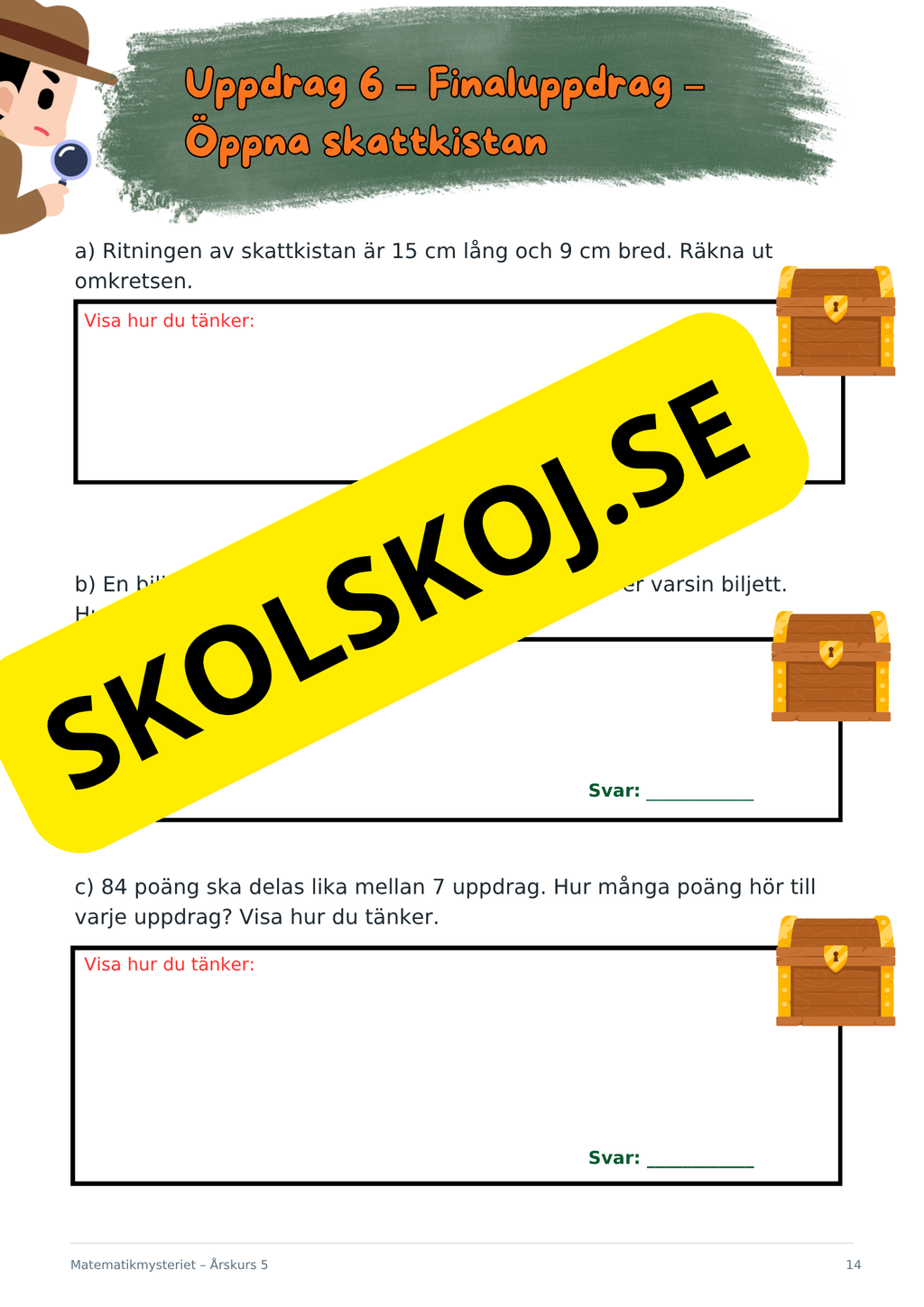 Matematikmysteriet – Problemlösning för årskurs 5