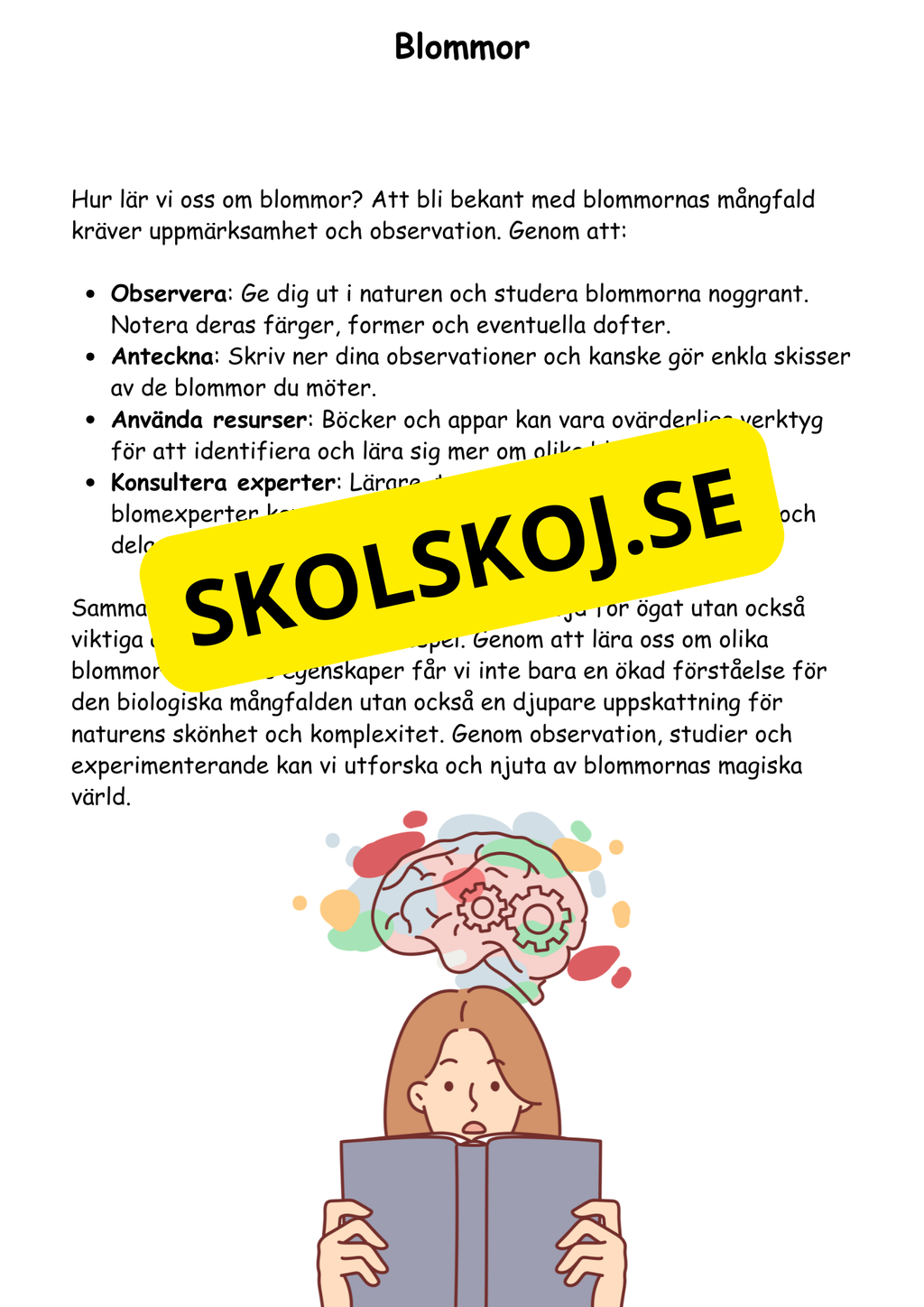 Artkunskap - Blommor - Åk 4 - 6