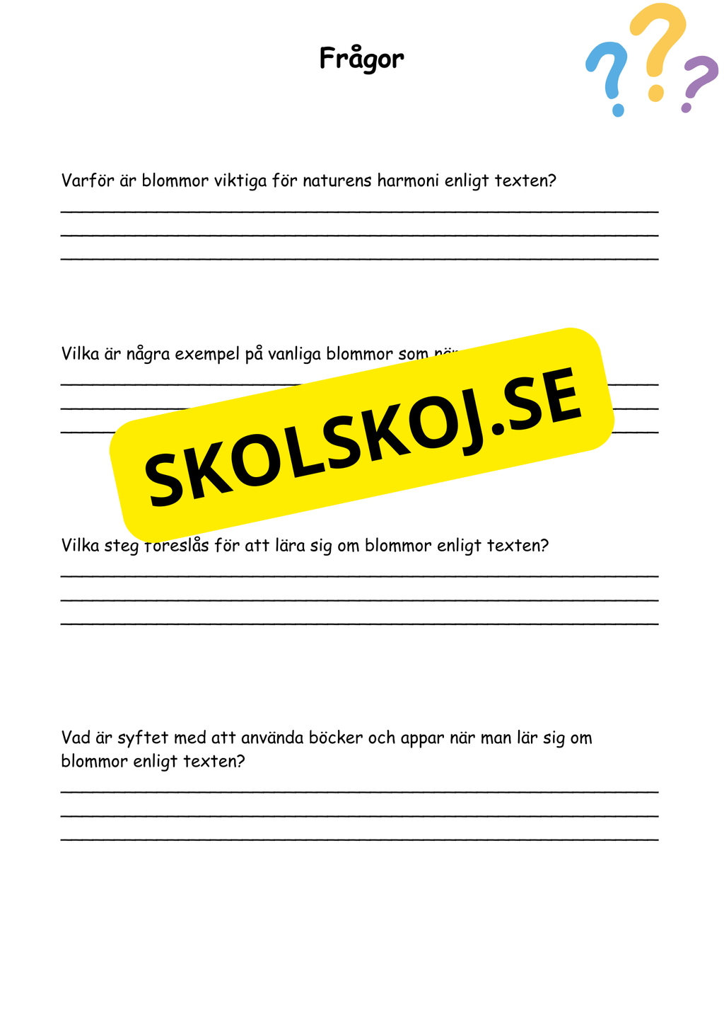 Artkunskap - Blommor - Åk 4 - 6