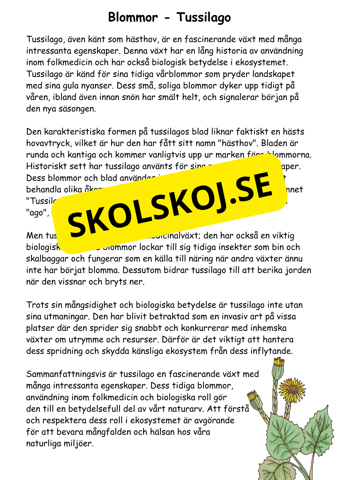 Artkunskap - Blommor - Åk 4 - 6