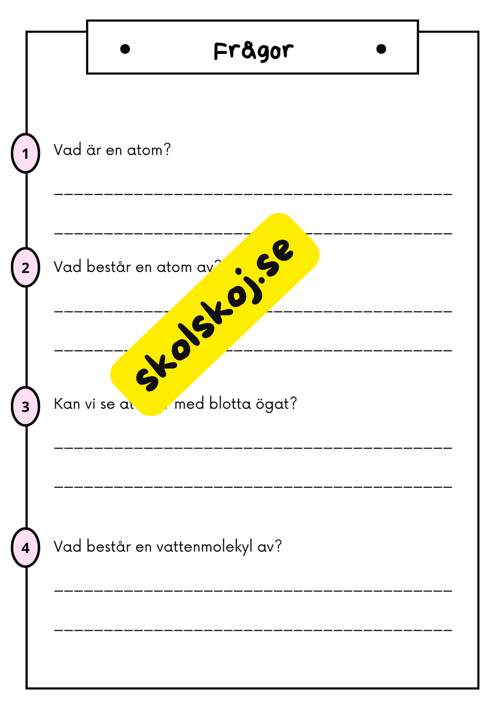 Atomer - Ämnens former och hur de förändras - Årskurs 4 - 6